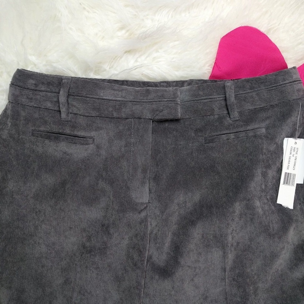 @ Larry Levine sz 14 Grey Straight Pants Corduroy - Picture 4 of 8
